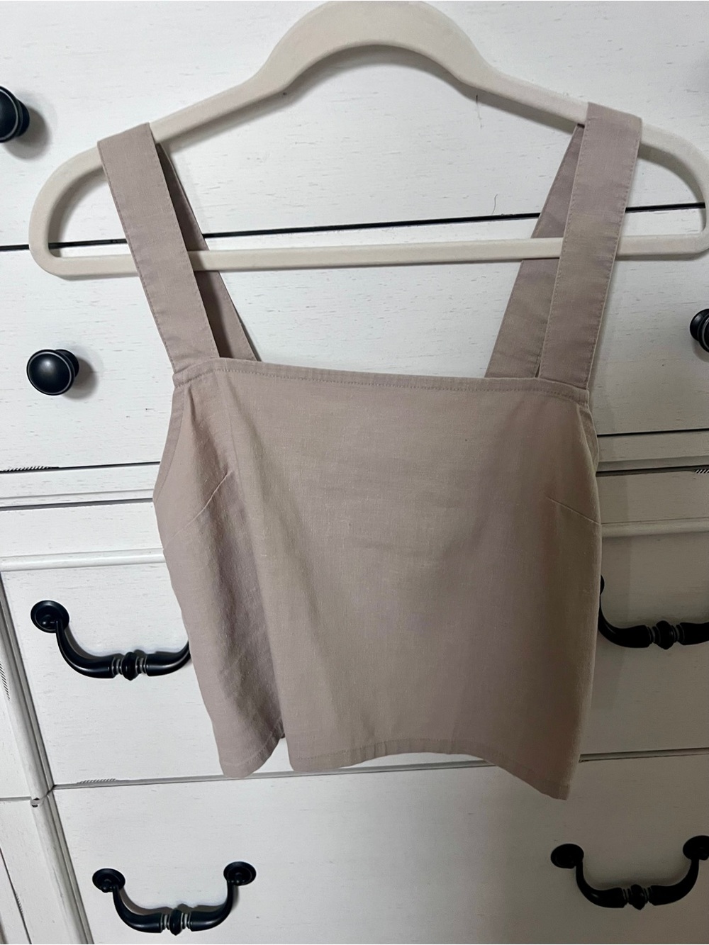 UpWest Neutral Taupe Square Neck Crop Tank